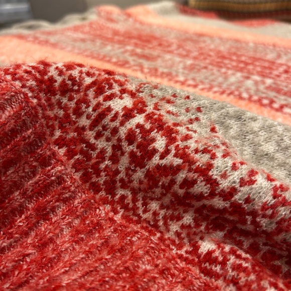 Caslon Jacquard Oversized Knit Boxy Poncho Sunset Colors SX/S - Picture 6 of 10